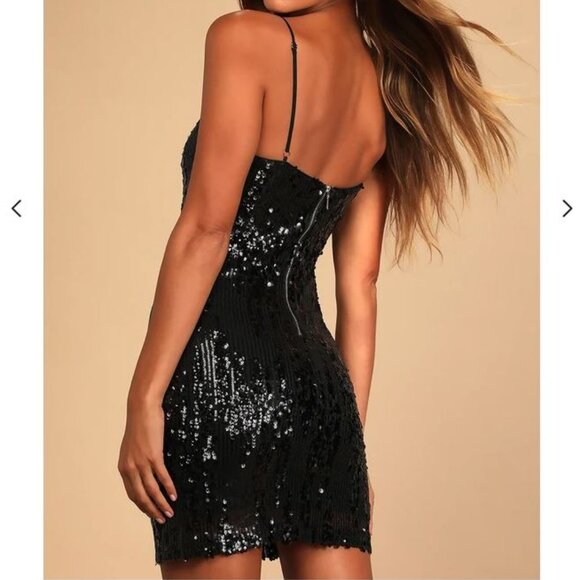 Lulu's Black Sequin Mini Dress - Picture 2 of 2